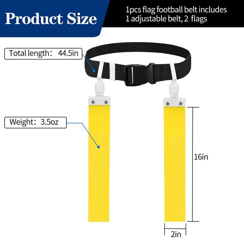 Flag Football Belt, 2pcs Adjustable Flag Football Belt with Belt and Flags, for Youths, Adults