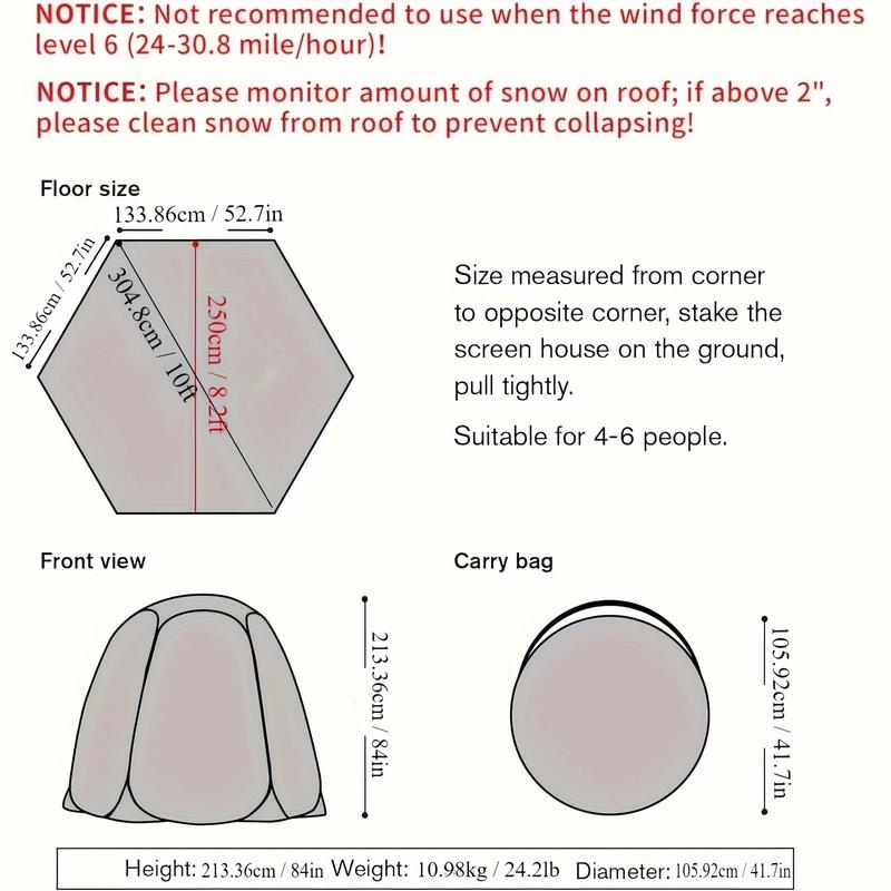 1count Lenotos Pop Up Bubble Tent - Large Oversize Weather Proof Pod - Cold Protection Camping Tent - Winter Tent Beige