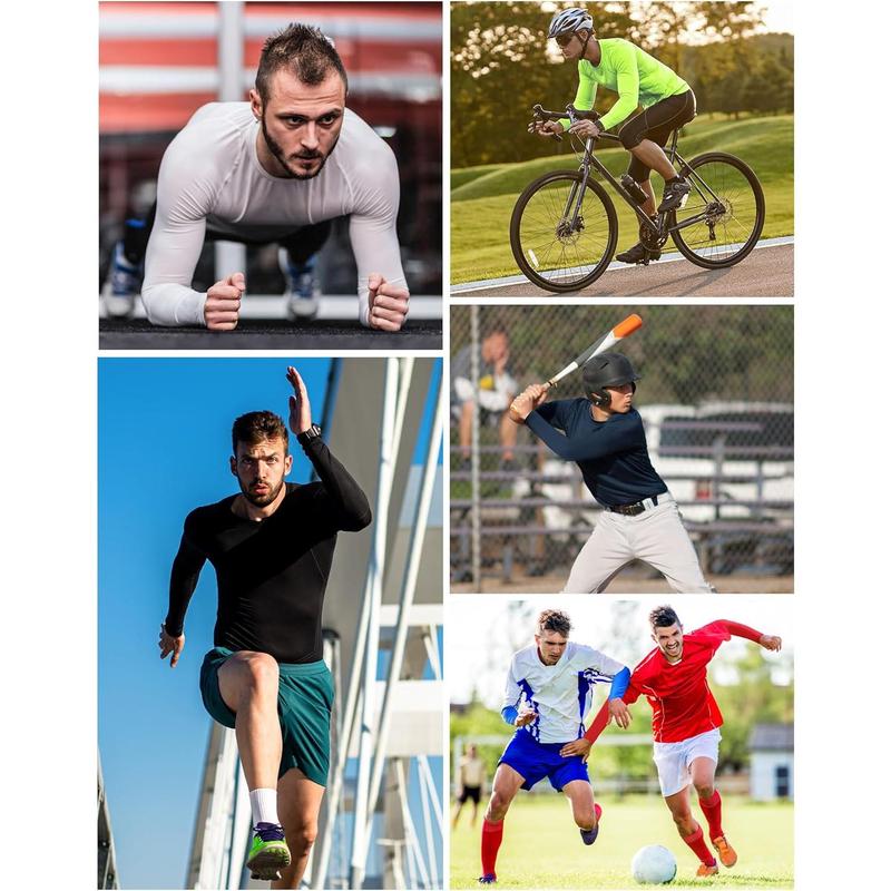 Long Sleeve Compression Shirts for Men, UPF 50+ Men's Compression Shirts, Running Athletic Workout Base Layer