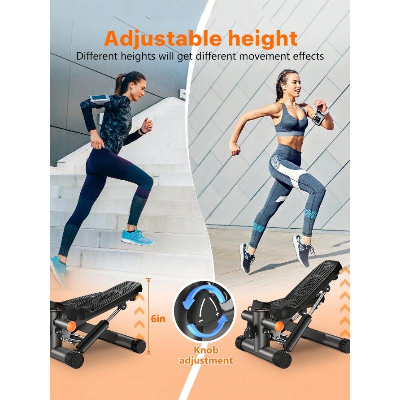 Stair Steppers For Excercise At Home, Mini Stepper With Resistance Bands & LCD Monitor, Hydraulic Fitness Stepper Machine With 330LBS Weight Capacity, Stair Stepper For Home Full Body Workout