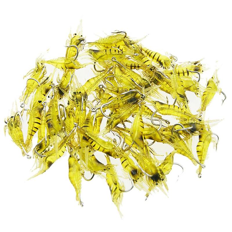 Luminous Shrimp Fishing Lure, 10pcs Glow in the Dark Artificial Shrimp Fishing Bait, Portable Outdoor Fishing Accessories, Flyfishing, Solocamping, picnicaesthetic