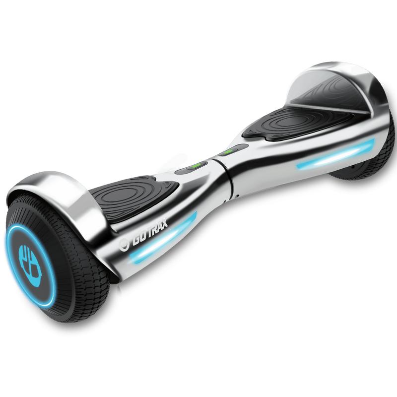 Gotrax Bluetooth Hoverboard with Chrome Finish – 6.2mph, Lightweight Design, for Ages 8+ and 176lb Weight Capacity