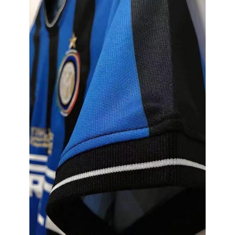 0910 Inter home Champions League edition kit Zanetti SnedeMilito Long sleeve retro football kit men