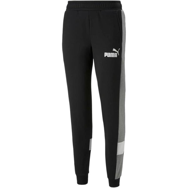 Men's Puma Black Puma Essential Colorblock Sweatpants