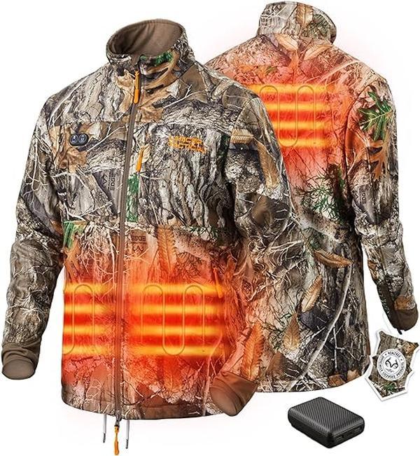 Hunting Heated Jacket for Men - Hunting Winter Heated Jackets, Waterproof Insulated Coat with Battery Pack