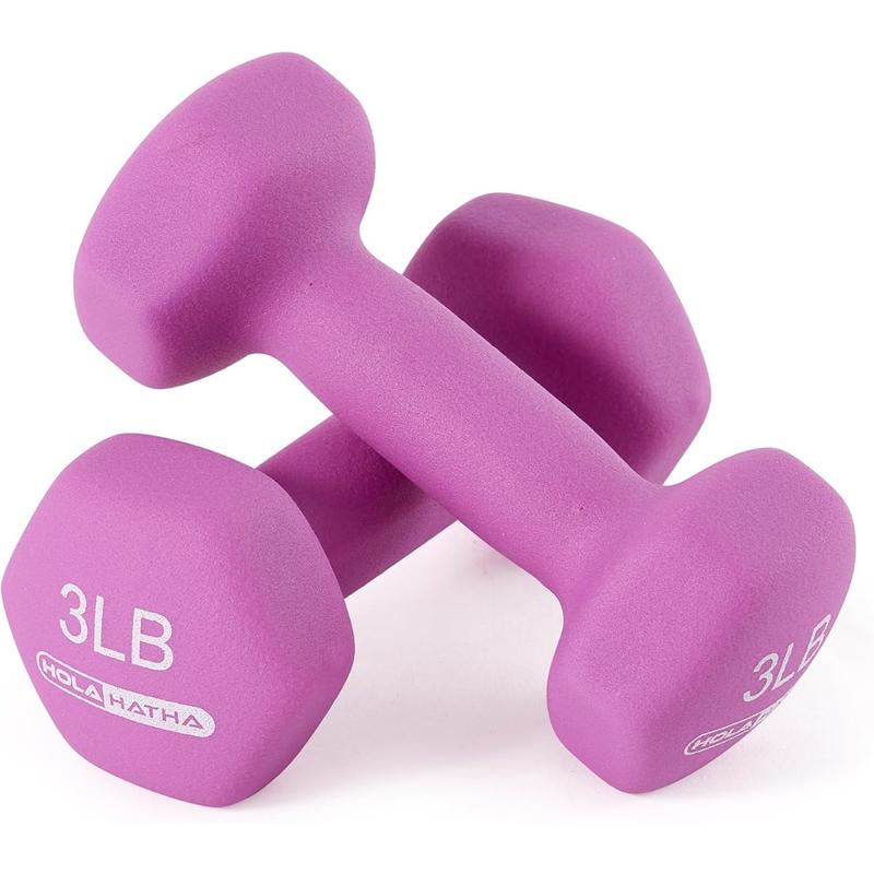 2, 3, 5, 8, and 10 Pound Neoprene Dumbbell Free Hand Weight Set with Rack, Ideal for Home Exercises to Gain Tone and Definition, Pastel