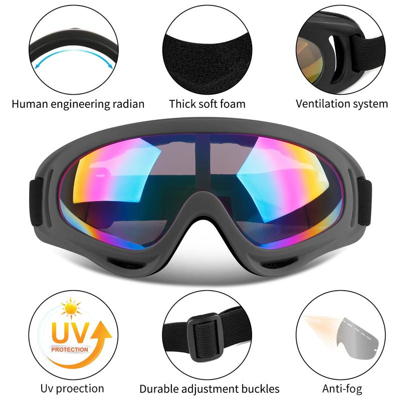 Ski Goggles, 2 Pack, Snow Goggles, Snowboard Goggles - UV Protection, Foam, Anti-Scratch, Dustproof