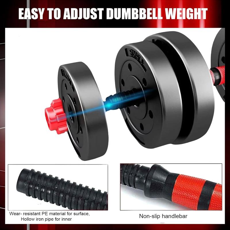 Adjustable Dumbbell Set, 5-44 lbs Free Weight Set with Connector for Barbell, Dumbbells, Push-Up Options, Fitness Exercises for Home Gym Men Women