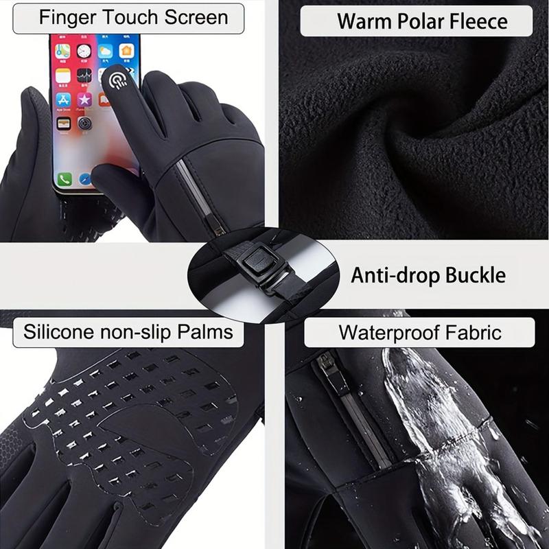 Outdoor Winter Sports Gloves for Christmas Gift, 1 Pair Men's & Women's Touch Screen Gloves with Anti-slip, Waterproof, Windproof & Warm Features for Fishing, Cycling, Skiing, Hiking