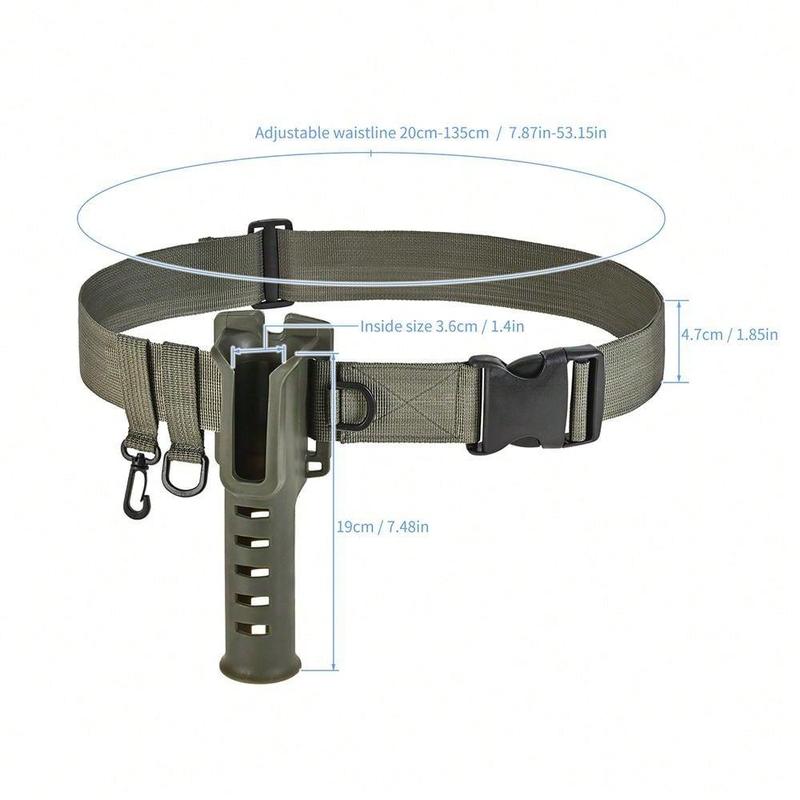 Fishing Belt Holder with Buckle Tube, Portable Adjustable Fishing Rod Holder, Outdoor Fishing Accessories for Fishing Rod, Hook