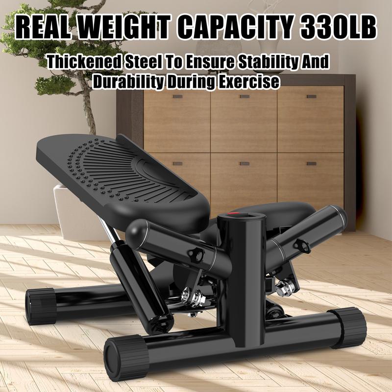 Twist Stepper Portable Exercise Equipment, Mini Stair Stepper Machine with Resistance Bands 330lbs for Full Body