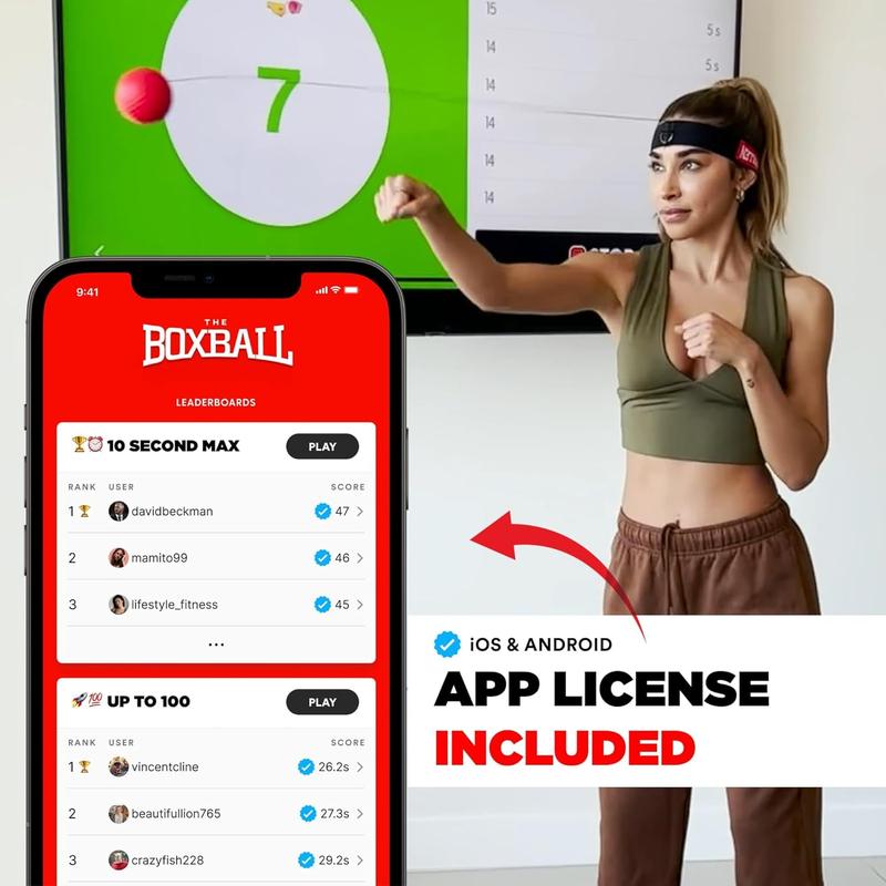 Original with App, Used by Celebrities - Boxing Ball - Boxing Reflex Ball with Adjustable Strap - Interactive Boxball App Integration - 1 Pack