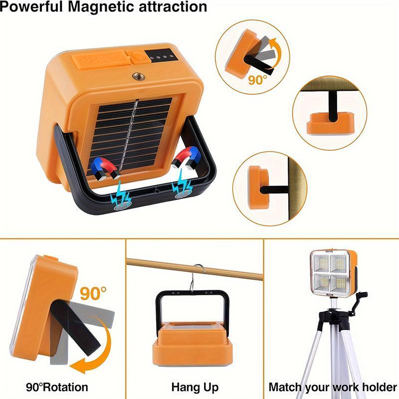 Solar Rechargeable Multifunctional Searchlight, Outdoor Portable LED Light Handle, Portable Emergency Light, Suitable for Camping, Tourism