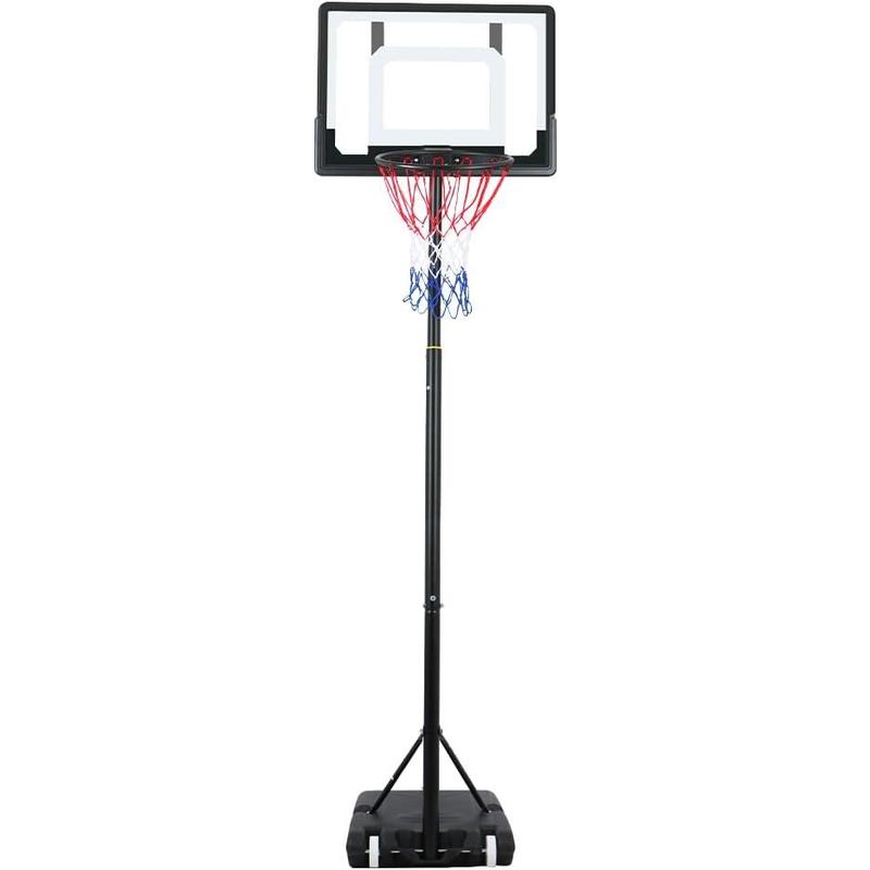 Portable Basketball Hoop, 5.5-7.4FT Adjustable Height Basketball Goal System, Shatterproof Backboard Fillable Base with Wheels for Kids Youth and Adults in The Backyard, Driveway Indoor Outdoor