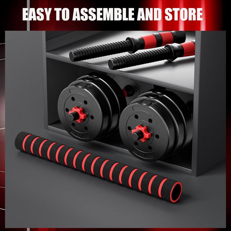 Adjustable Dumbbell Set, 5-44 lbs Free Weight Set with Connector for Barbell, Dumbbells, Push-Up Options, Fitness Exercises for Home Gym Men Women