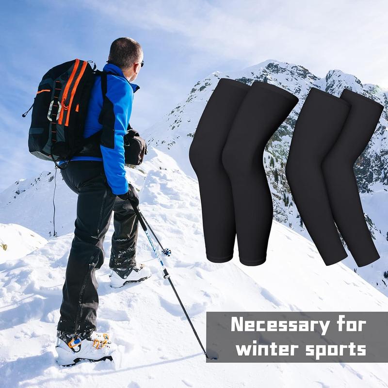 4 Pieces Thermal Arm Warmer Cycling Arm Warmers for Men Women Full Length Warmers Arm Sleeves Leg Outdoor