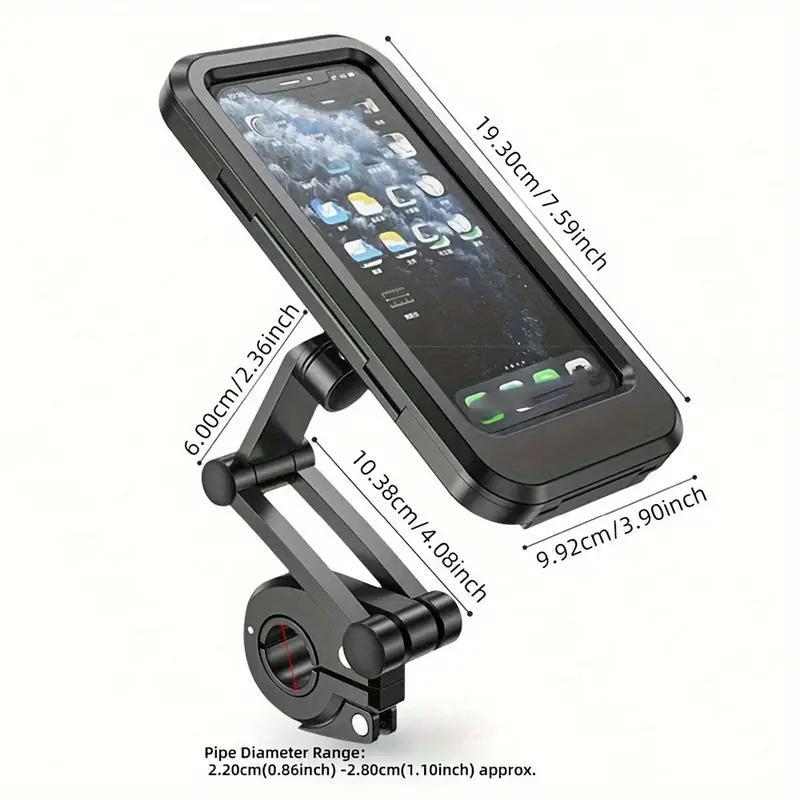 Waterproof Bike Phone Mount, Adjustable & Rotatable Bike Phone Holder, Universal Bike Cellphone Cradle for Outdoor Cycling