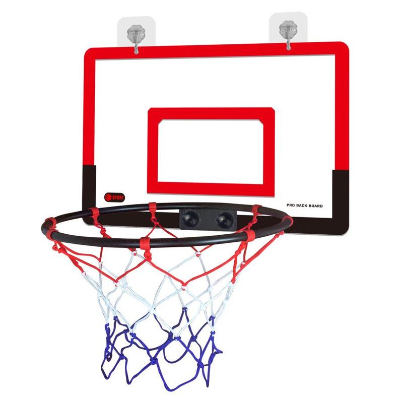 Wall Mounted Basketball Hoop with Mesh Net, Non-perforated Basketball Backboard, Basketball Hoop for Indoor Home Outdoor Sports