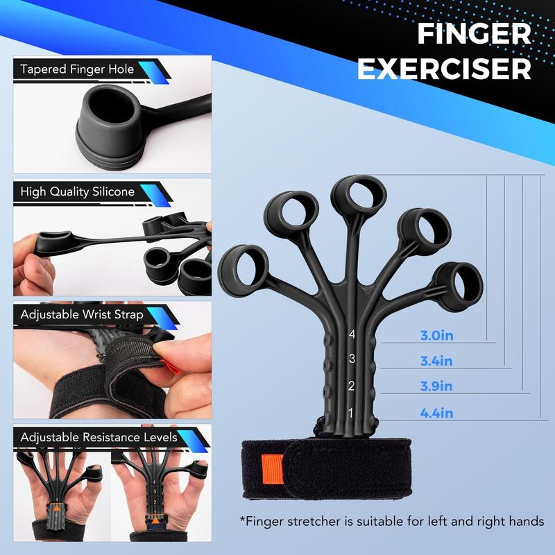 Forearm Strengthener Grip Strength Trainer Kit- Hand Gripper Strengthener 5 Pack with Grip Trainer Smart Counting, Finger Strengthener, Hand Extension Exerciser, Stress Ball and Grip Ring