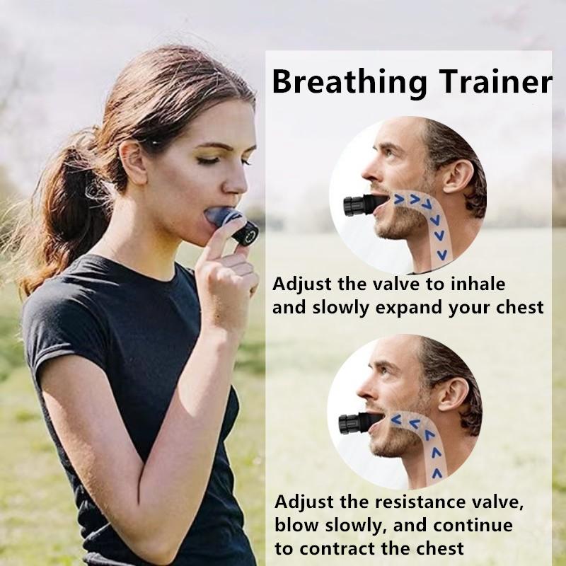 Lung Trainer Iron Breathing Stamina Fitness Cardio Gym Training Tool Adjustable Respiratory Resistant, Portable Abdominal Breathing Trainer, Fall Gift