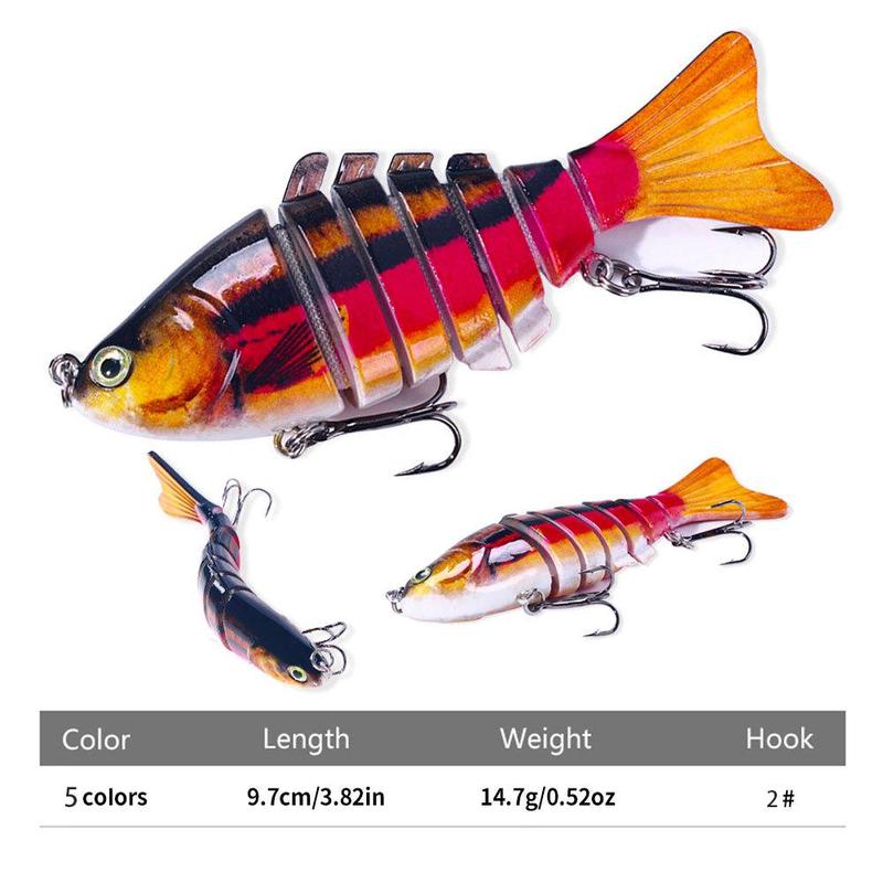 Artificial Fishing Lure, Multi Jointed Fishing Lure with Hook, Lifelike Fishing Bait, Outdoor Fishing Accessories