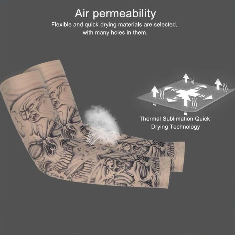 5 pcs Men Women Tattoo Cooling Arm Sleeves Cycling Basketball UV Sun Protection