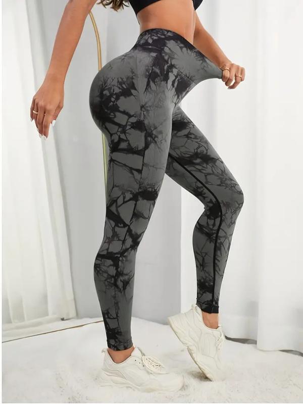 3 Pack Black, Grey & Green Tie Dye Print High Waisted Workout Women Leggings Scrunch Rear Lifting High Waist Tummy Control Yoga Gym Athletic Pants