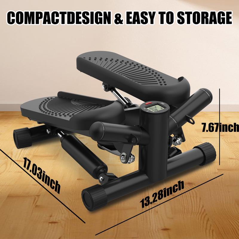 Twist Stepper Portable Exercise Equipment, Mini Stair Stepper Machine with Resistance Bands 330lbs for Full Body