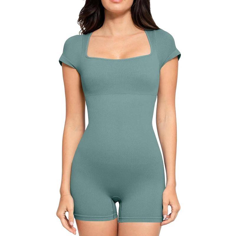 Popilush Seamless Ribbed Shapewear Sport Romper