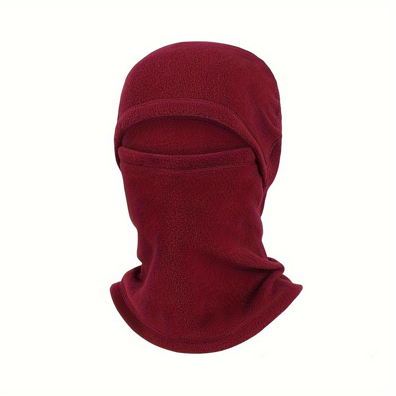 Polar Fleece Balaclava - Windproof, Warm Winter Ski Mask with Neck Warmer for Cold Weather Cycling, Black