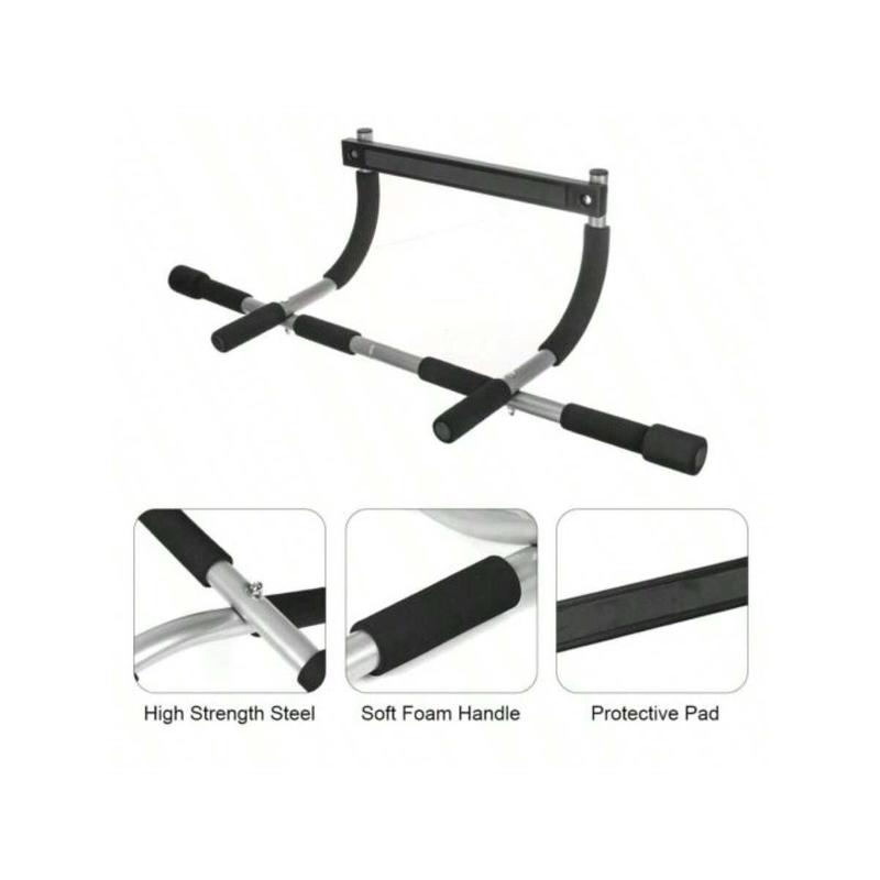 Steel Pull Up Chin Up Bar Adjustable Power Black For Pull Up In Home Gym