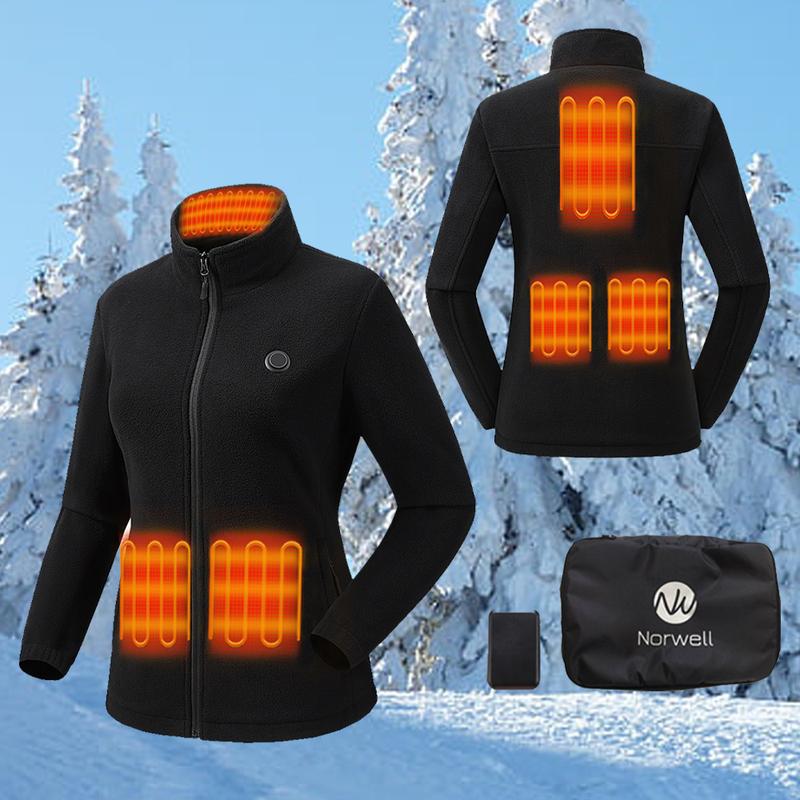 Women's Winter Heated Hoodie, 5-Zone USB Electric Dual-Control, Perfect for Cold Weather Activities like Skiing, Camping, and Hiking