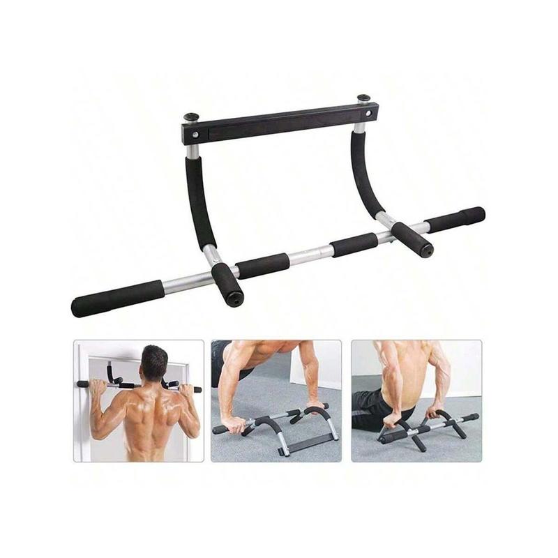 Steel Pull Up Chin Up Bar Adjustable Power Black For Pull Up In Home Gym