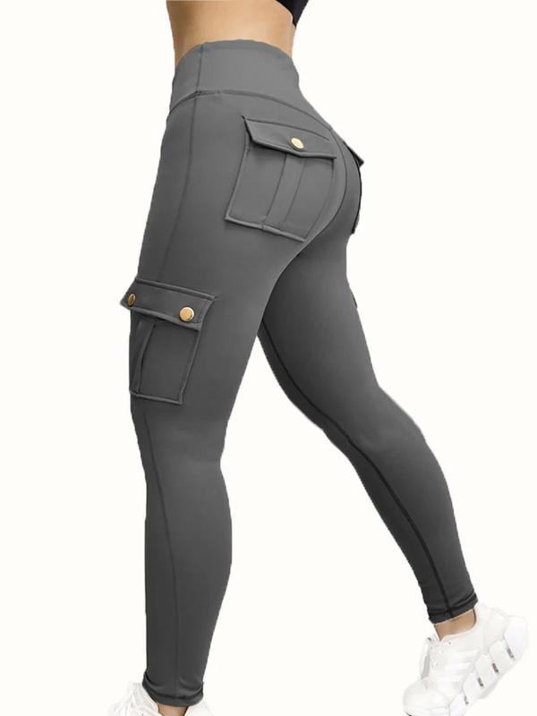 Womens Butt Lifting Leggings with Flap Pockets High Waist Tummy Control Workout Cargo Leggings Yoga Pants