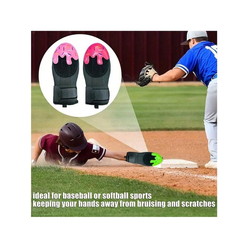 1PC Ice Cream Color Matching Outdoor Sports Baseball  Softball Left And Right Hand Universal Throwing Slip Gloves, Adult Finger Protection Rubber Training Gloves - Enhanced Hand Protection To Prevent Bruises And Scratches