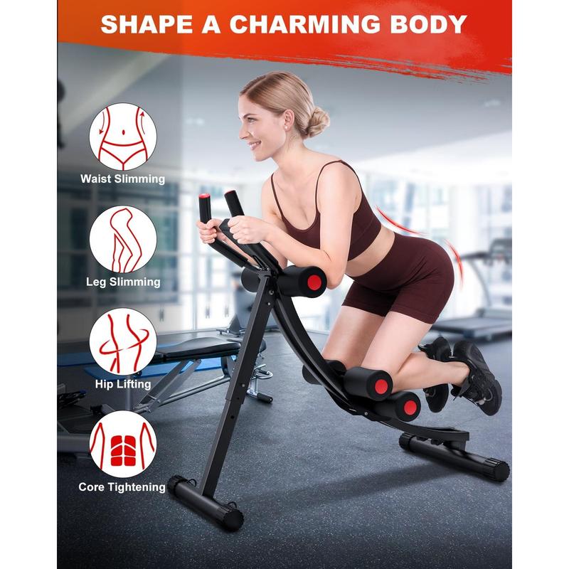 Foldable Ab Machine, Ab Workout Equipment for Home Gym,Core & Abdominal Trainer Fitness Equipment Max 440lbs with LCD Display