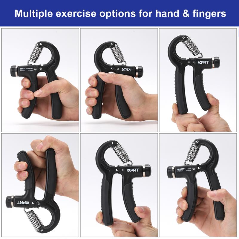 XPRT Hand Grip Strengthener - Adjustable Exercises for Forearm & Finger, back to school