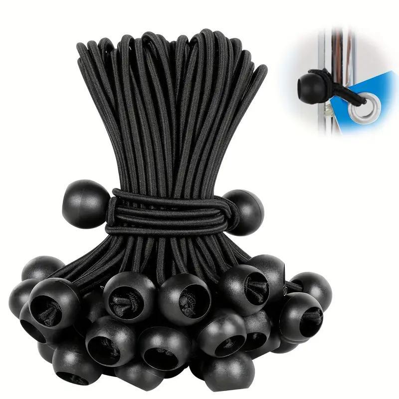 Elastic Ball-shaped Rope Buckle, 30pcs Tent Canopy Binding Rope with Buckle, Durable Good Quality Sturdy Ties for Home Bedroom & Living Room