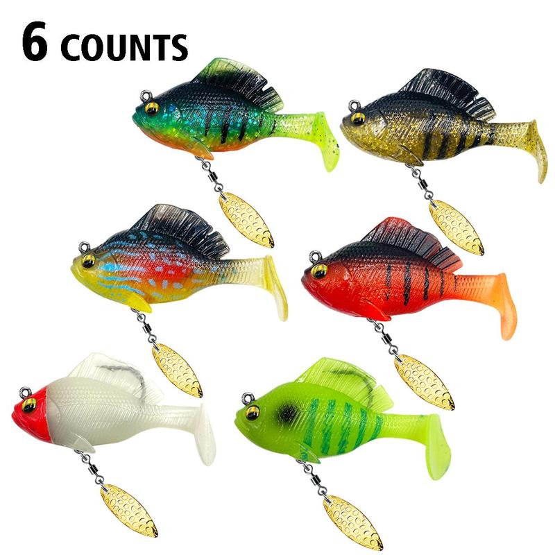 Artificial Fishing Lure, 6 Counts set Long Casting Sequin Fishing Bait with Hook, Fake Fishing Bait, Outdoor Fishing Accessories