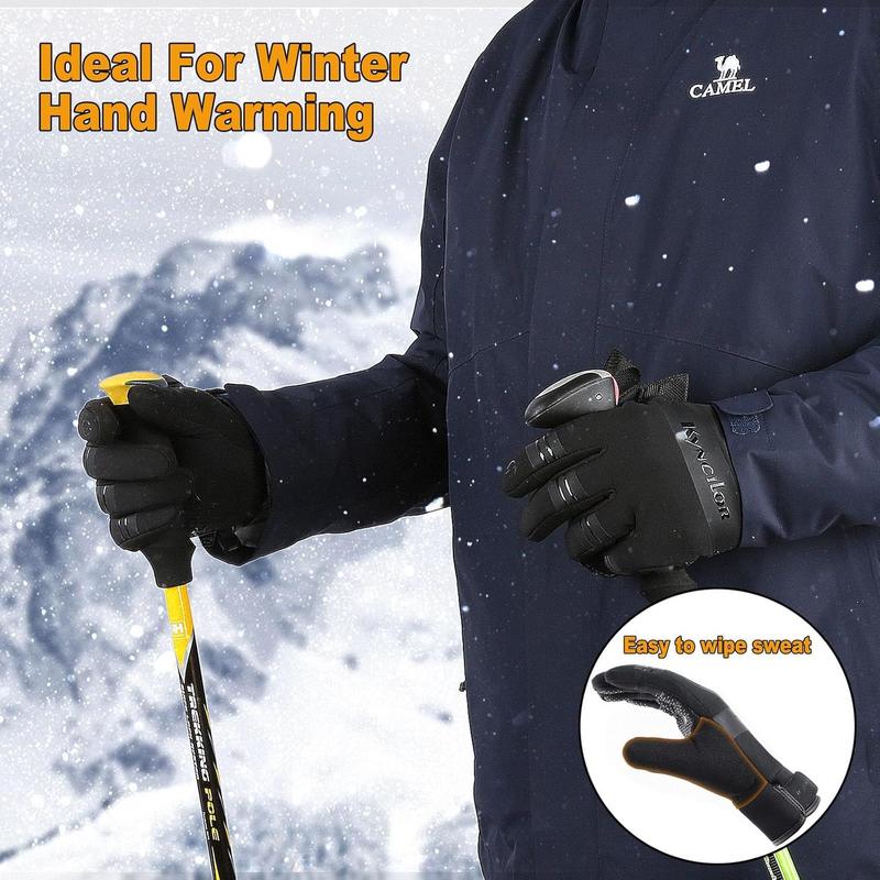 Winter Gloves for Men and Women, Touch Screen Warm Gloves, Waterproof & Windproof Thermal Gloves, Non-Slip Palm, Comfortable Lining, For Cycling, Hiking, Running, Skiing