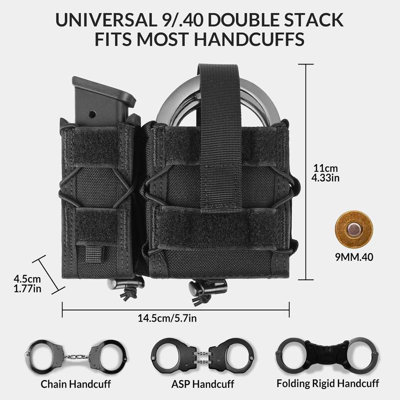 VOTAGOO Combo Handcuff Mag Pouch Case for Molle Compatible with Various Tactical Belts