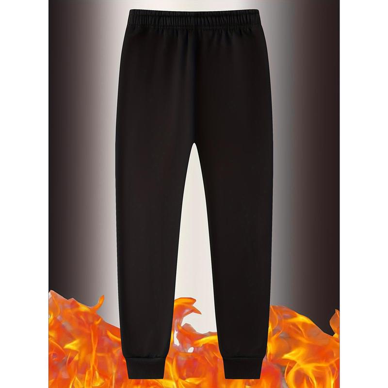 Men's Fleece-Lined Winter Joggers - Casual, Warm Sweatpants for Outdoor Activities & Hiking