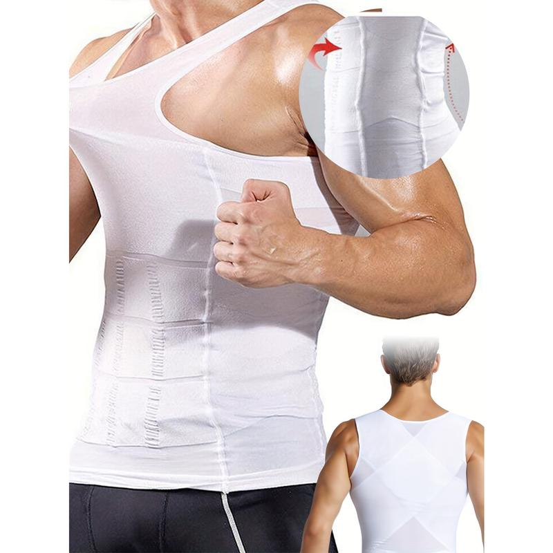 Men's Compression Solid Color Quick-Drying Moisture Wicking Breathable Vest, Sports Gym Bodybuilding Exercise Sleeveless Shirt, Men's Top for Workout, Running Training, Basketball Game, Men's Clothing