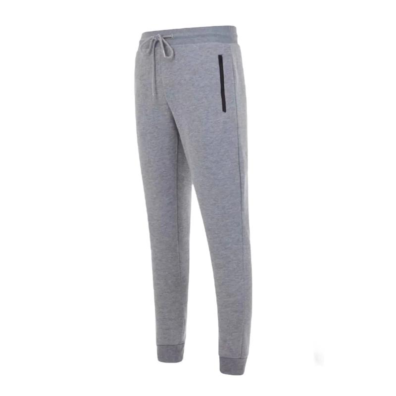 Benben Men's Grey Fleece Joggers with Zippered Pockets - Athletic Fit for Comfortable Lounging and Running Errands