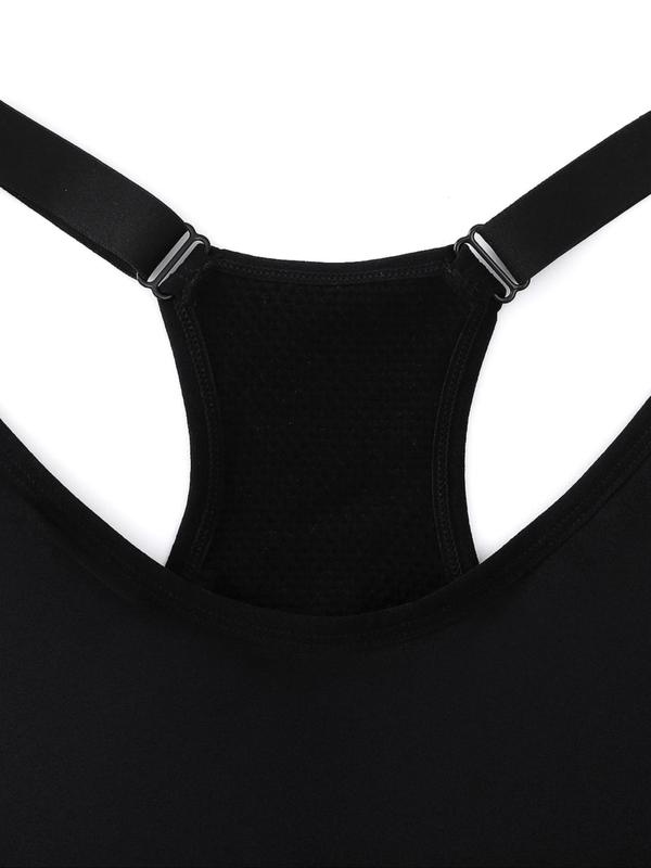 Women's Plus Size Cut Out Adjustable Strap Sports Bra, Breathable Comfortable Racerback Sports Bra for Yoga Gym Workout, Ladies Sportswear for Indoor Outdoor Wear