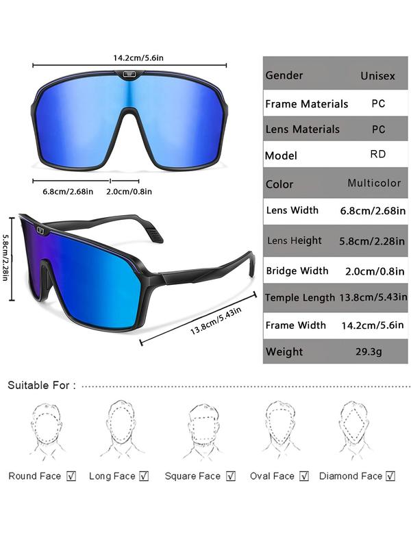 Sporty Unisex's Large Frame Sunglasses, Outdoor Sports Sunglasses for Men & Women, Sport Eyewear for Outdoor Activities