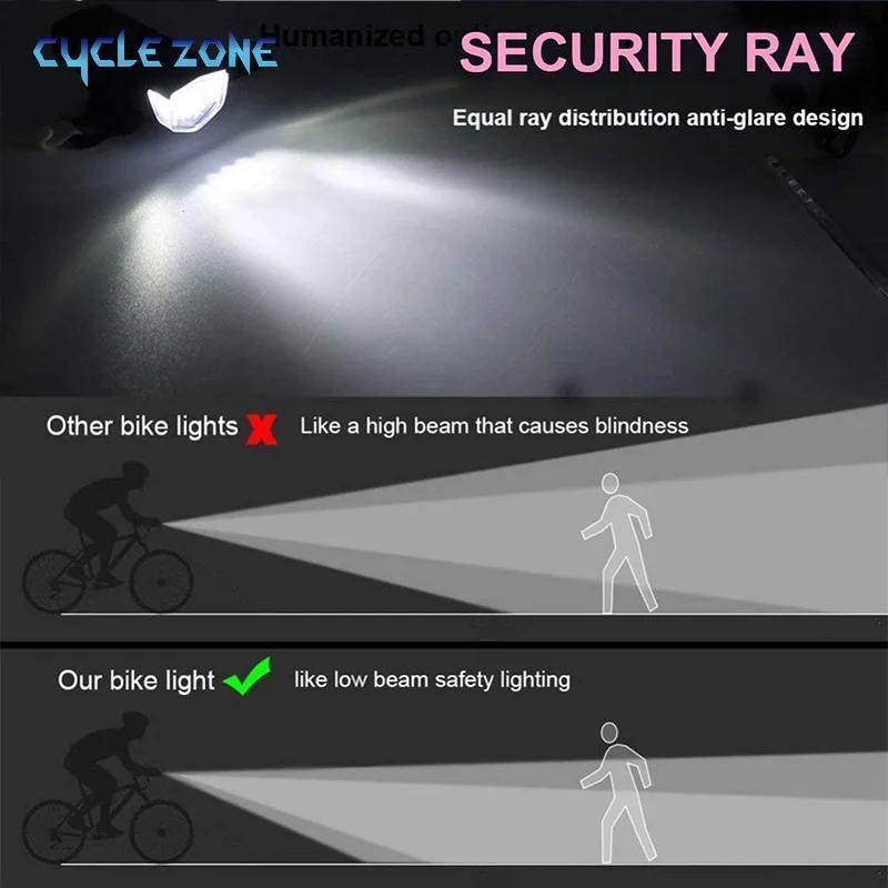 USB Rechargeable Motorcycle LED Light, Waterproof Bicycle Light, 3-Modes Headlight Taillight, Safety Warning Light, Bicycle Accessories