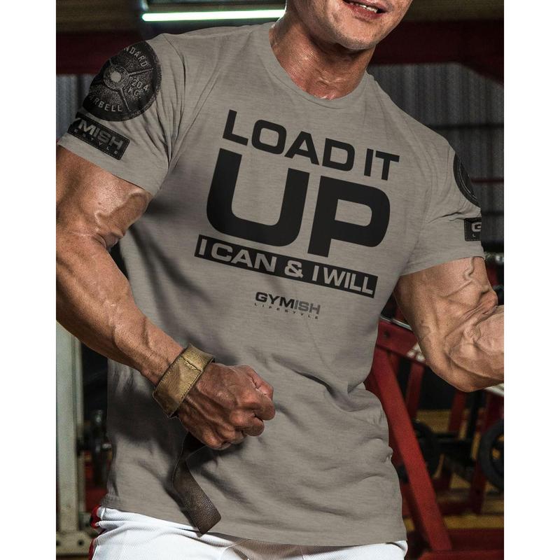 066. Load It Up Workout Funny Gym T-Shirt for Men