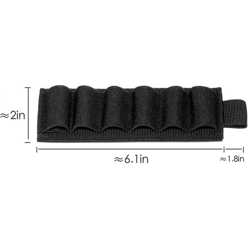 HZB 4 Packs 6 Rounds Shotgun Side Saddle Carrier 12 20 Gauge Shotgun Shell Holder Molle Buttstock Shotgun Card with Adhesive Back Sticker