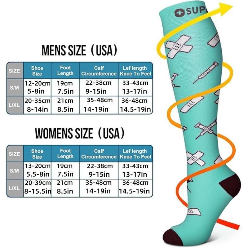 Unisex's Colorful Compression Socks, 6 Pairs Casual Comfy Breathable Socks for Sports Running Hiking, Sports Socks for Men & Women, Christmas Gift